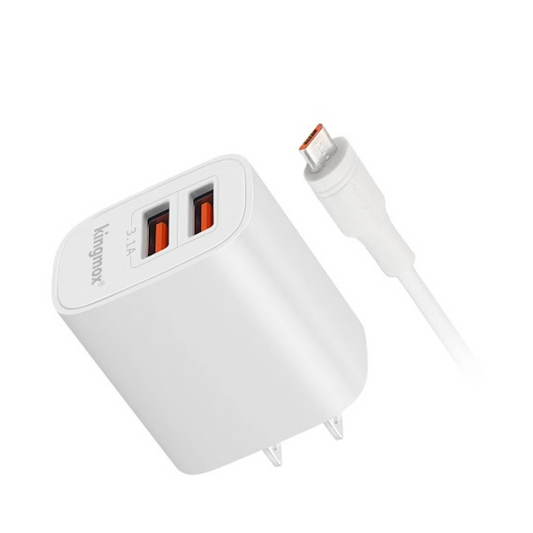 CARGADOR CON PUERTO MICRO DOBLE USB KM-E6040M