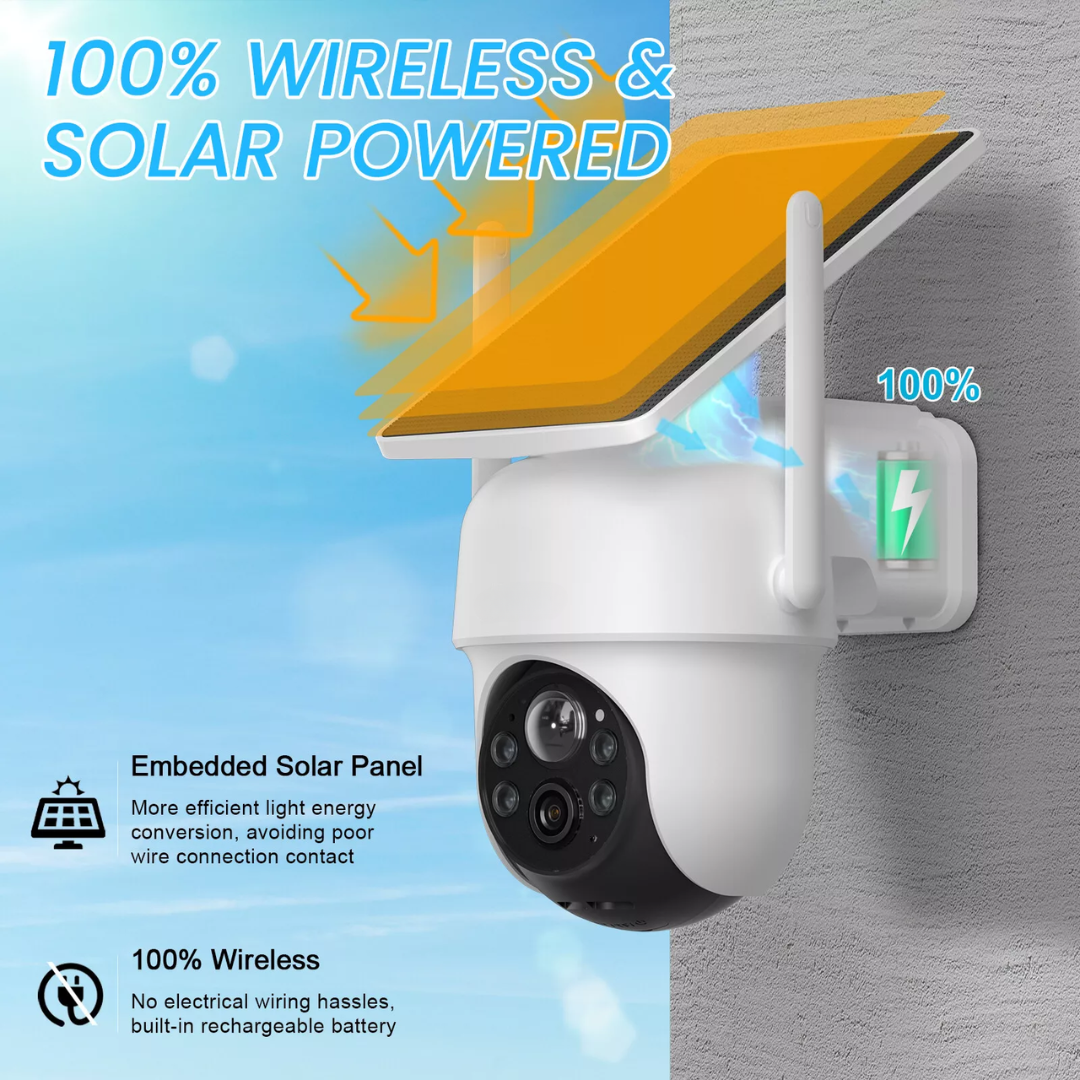 CÁMARA DE SEGURIDAD EXTERIOR SOLAR CON AI H9019-4G
