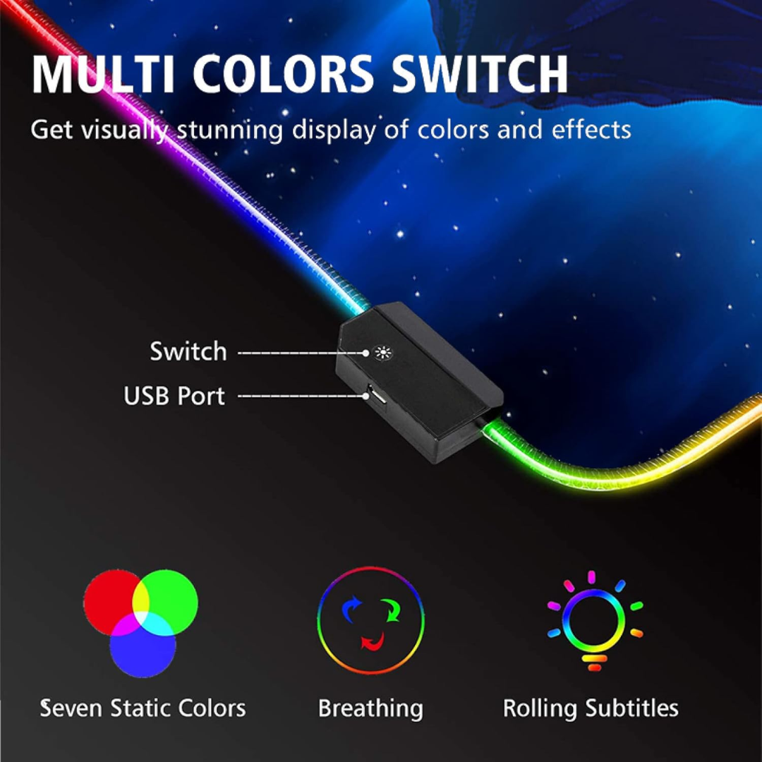 MOUSE PAD CON ILUMINACIÓN RGB EN DISTINTOS MODELOS QS-04RGB
