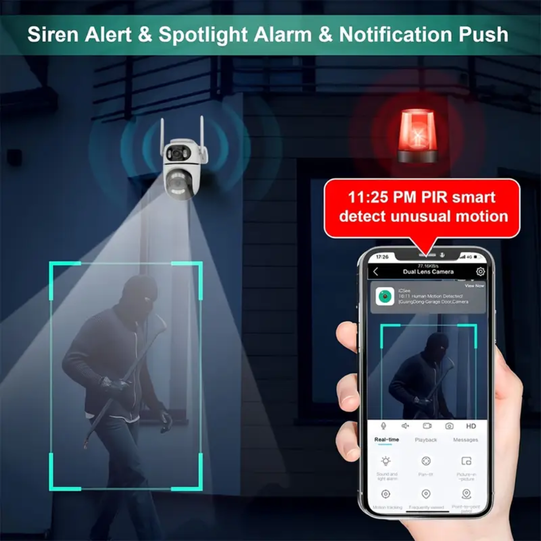 CÁMARA DE SEGURIDAD DUAL 360° KM-H9028