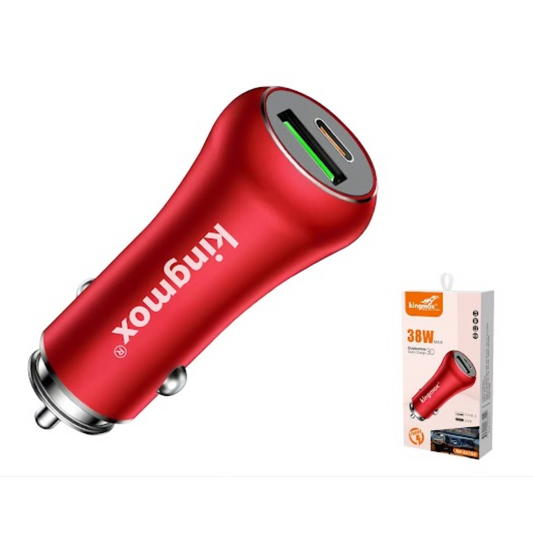 CARGADOR PARA AUTO 2 EN 1 DE 38W KM-E6704