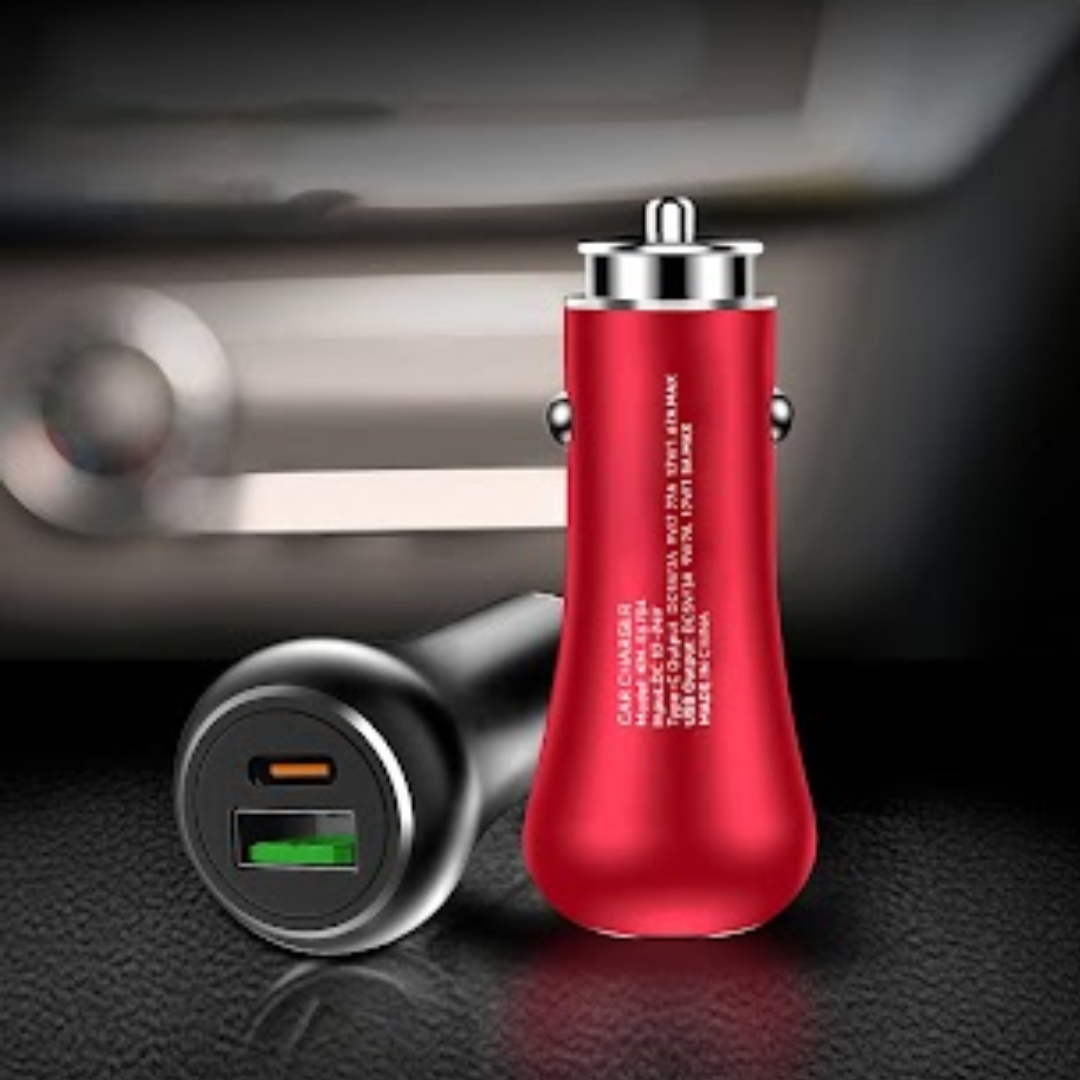 CARGADOR PARA AUTO 2 EN 1 DE 38W KM-E6704