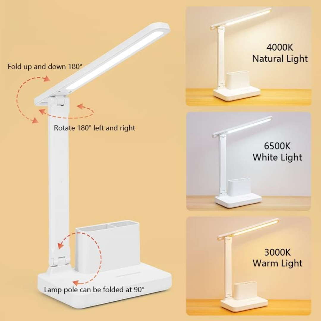 LÁMPARA DE MESA GIRATORIA LED CON PORTALÁPICES 866-1