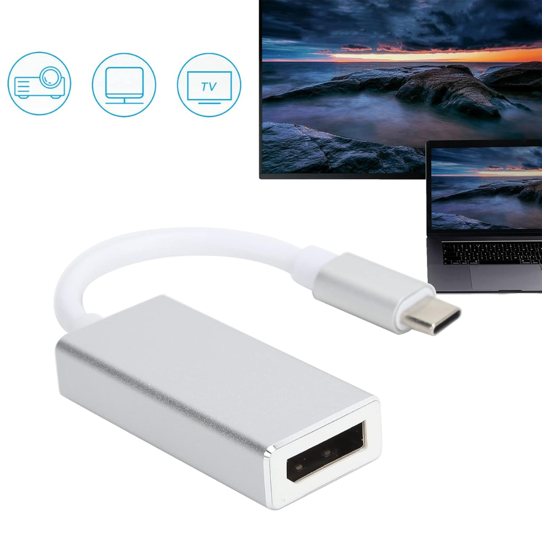 ADAPTADOR DP HEMBRA A TIPO C FULL HD 4K KMDP-TC