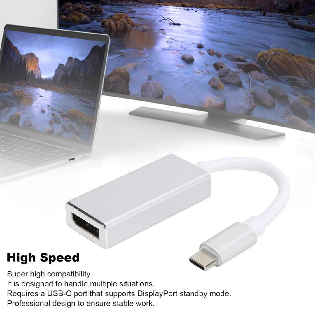 ADAPTADOR DP HEMBRA A TIPO C FULL HD 4K KMDP-TC