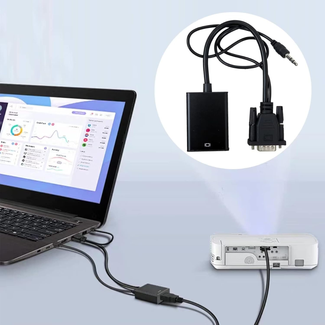 ADAPTADOR VGA A HDMI CON CONEXIÓN USB Y 3.5MM 5138