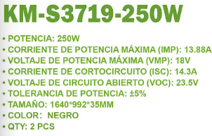 MÓDULO SOLAR 250W