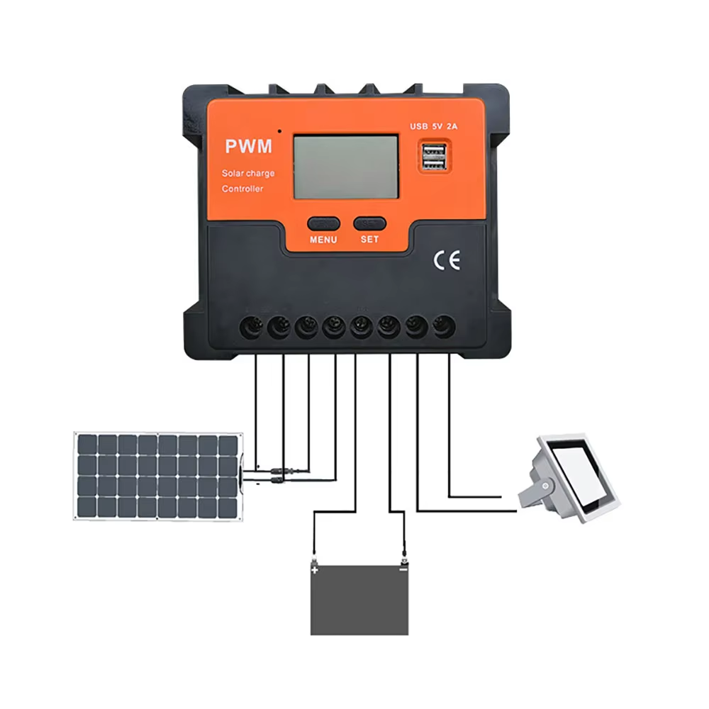 CONTROLADOR SOLAR 12V/24V/48V DE 80A PWM-180